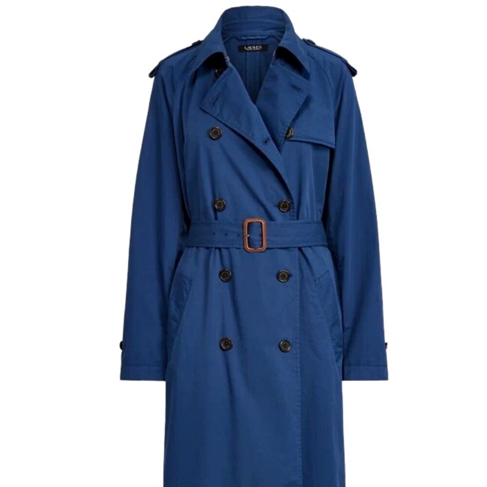 NWT Ralph Lauren Women's Cotton Belted Double Breasted Trench Coat Jacket 8 - Picture 4 of 12